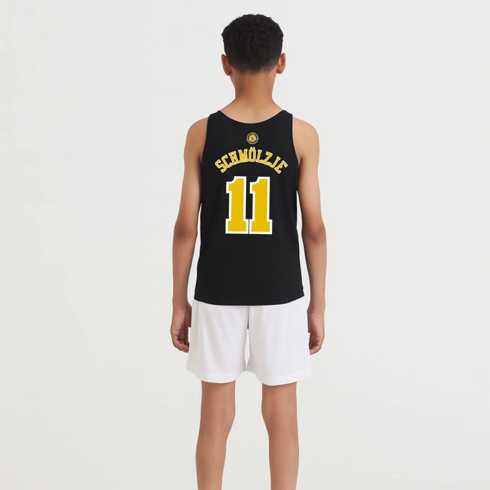 Kinder-Trikot mit "Schmölzje" Aufdruck, sportlich und bequem.